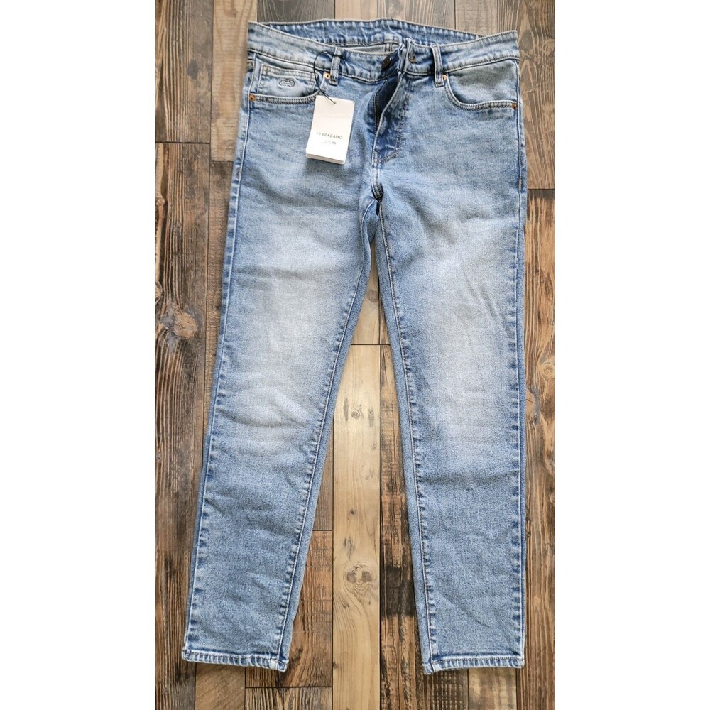 Salvatore Ferragamo Light Wash Ankle Pants Denim Jeans Cotton Italy Women's 34